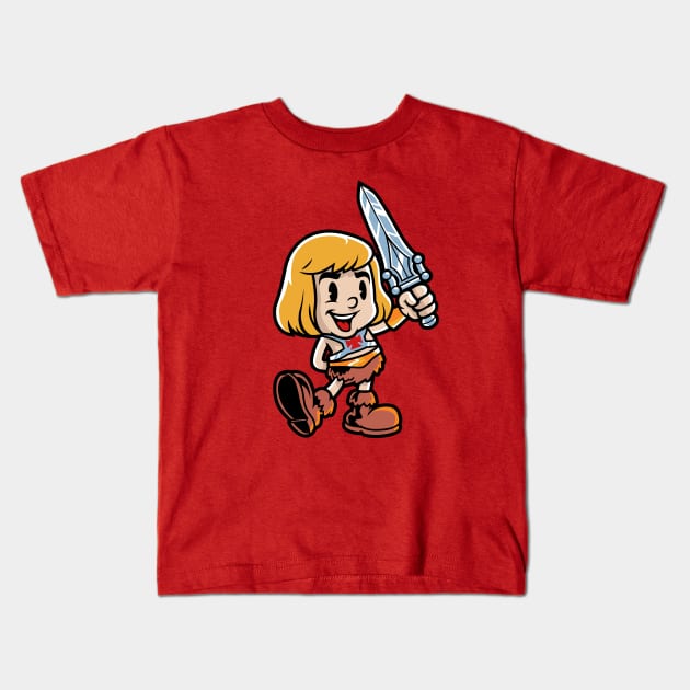 Vintage HeMan Kids T-Shirt by harebrained